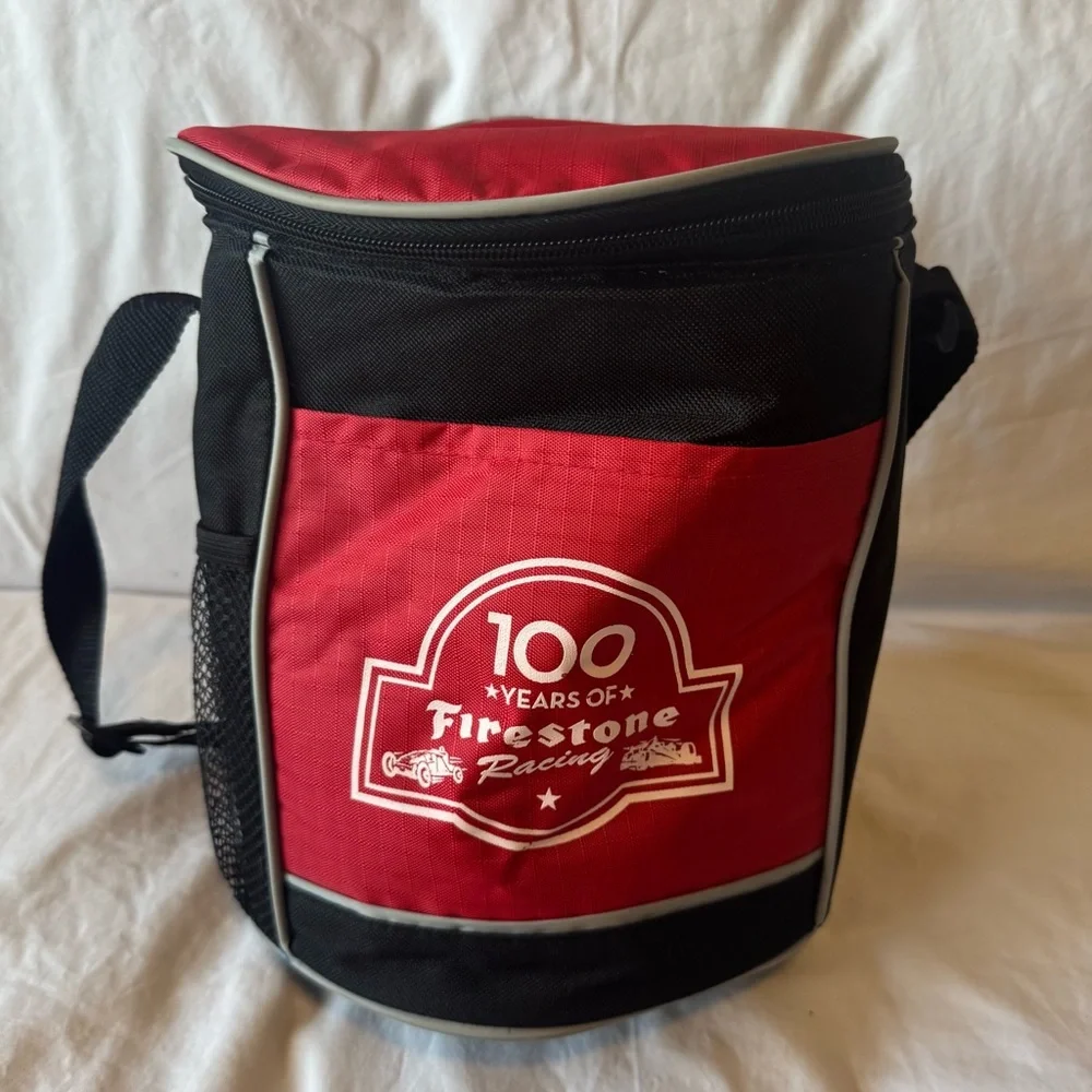 Firestone racing red insulated cooler.